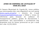 Aviso de Dispensa de Licitação Nº 0508.001/2024. ( ENCERRADO )