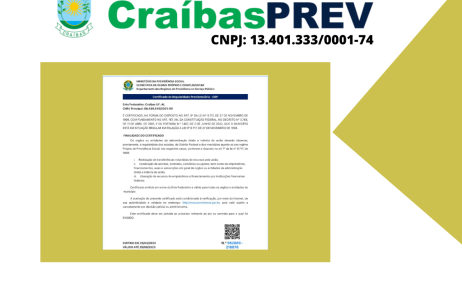 CRAÍBASPREV obtém Certificado de Regularidade Previdenciária.