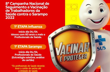 24ª Campanha Nacional de Vacinação contra a Influenza e 8ª Campanha Nacional de Seguimento e Vacinação de Trabalhadores da Saúde contra o Sarampo 2022